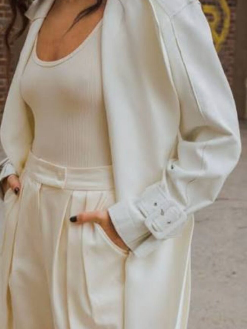 Sosken Trench Coat in Cream